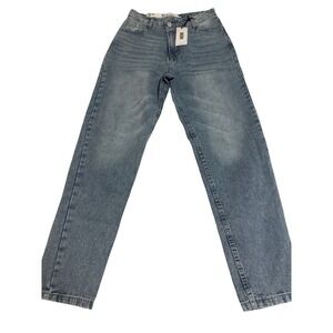 NWT Refuge Denim High Rise Mom Jeans Size 3 Light Wash Y2K Retro Straight Leg